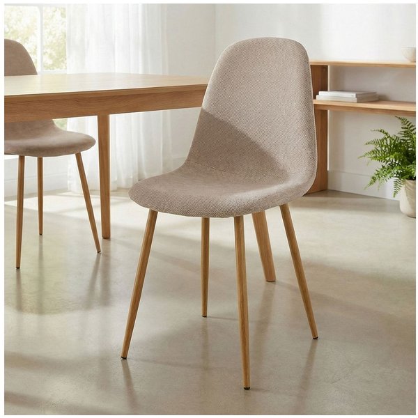 IDIMEX Esszimmerstuhl PUNTA (4 St), Esszimmerstühle im 4er Set mit Stoffbezug Beige