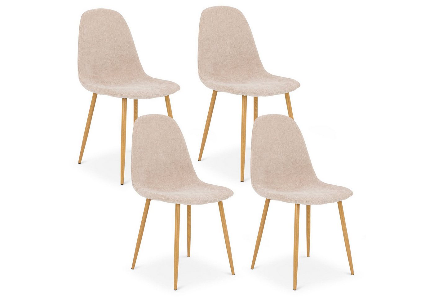 IDIMEX Esszimmerstuhl PUNTA (4 St), Esszimmerstühle im 4er Set mit Stoffbezug Beige – Bild 3 von 5