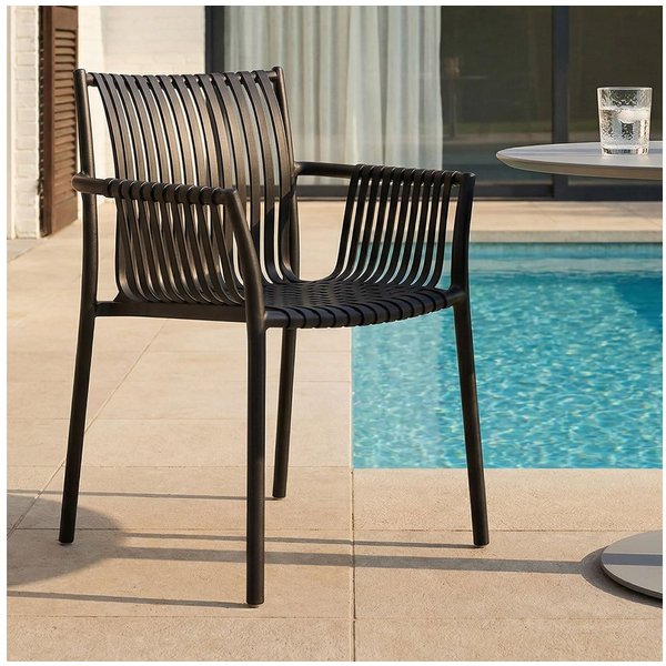 IDIMEX Gartenstuhl OLEA (4 St), Outdoor Stühle für 4 Personen UV-beständig modern Schwarz