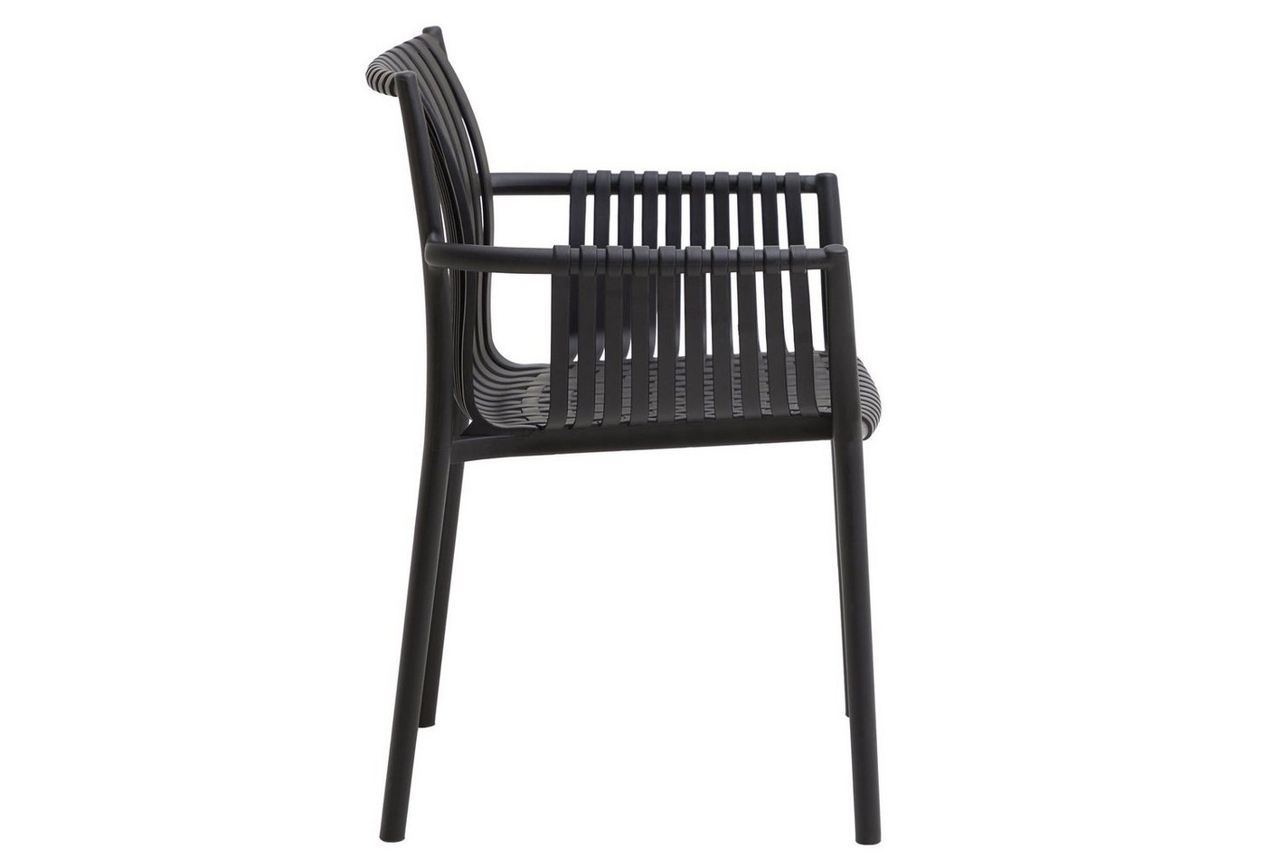 IDIMEX Gartenstuhl OLEA (4 St), Outdoor Stühle für 4 Personen UV-beständig modern Schwarz – Bild 3 von 5