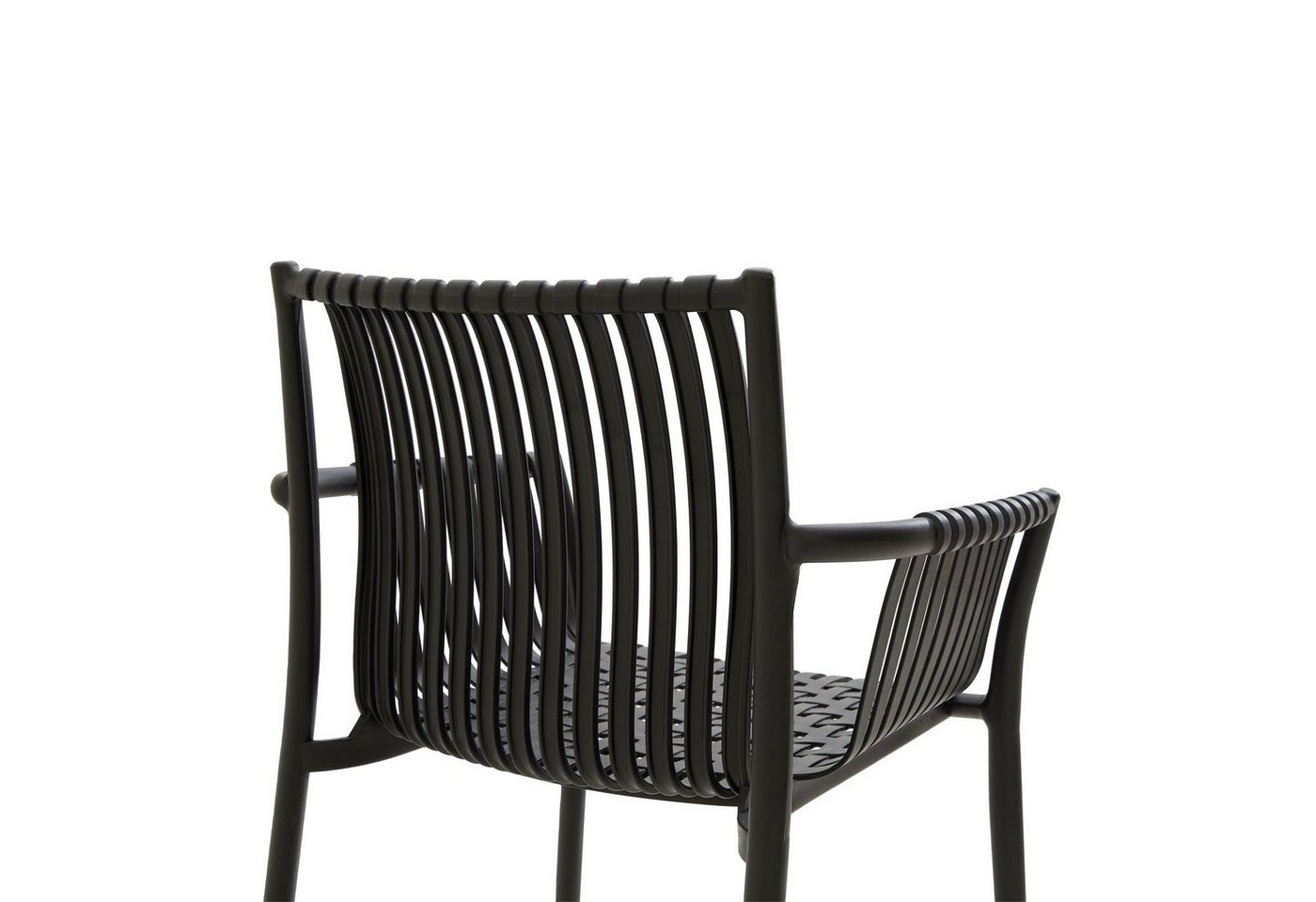 IDIMEX Gartenstuhl OLEA (4 St), Outdoor Stühle für 4 Personen UV-beständig modern Schwarz – Bild 5 von 5
