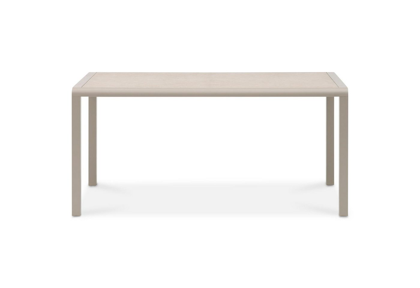 IDIMEX Gartentisch TRAPANI, Gartentisch 160x90 cm mit Aluminiumgestell und Stein-Glasplatte Beige – Bild 2 von 5