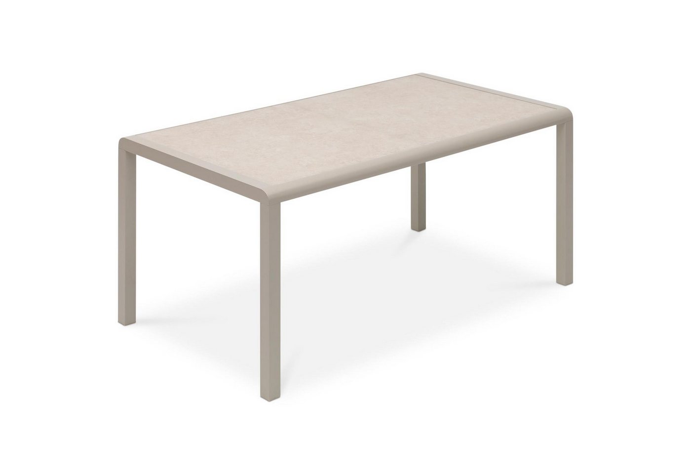 IDIMEX Gartentisch TRAPANI, Gartentisch 160x90 cm mit Aluminiumgestell und Stein-Glasplatte Beige – Bild 3 von 5