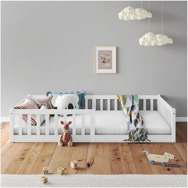 IDIMEX Hausbett GUSTAVO, Bodenbett mit Rausfallschutz Kinderbett Montessori