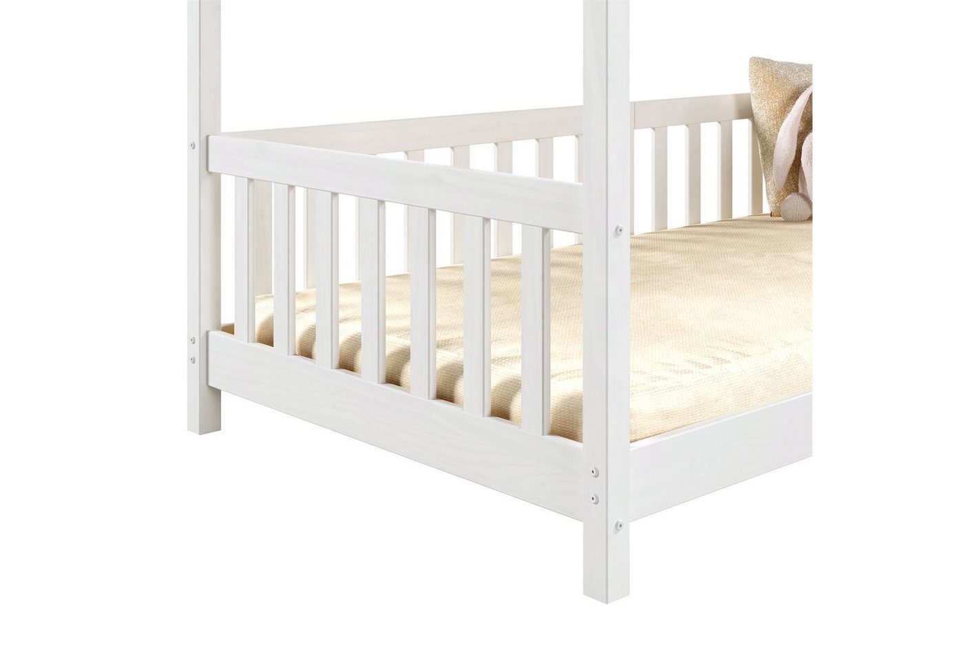 IDIMEX Hausbett NINA, Hausbett Montessori Bett Kiefer 90 x 200 Tipibett mit Dach und rausfal – Bild 5 von 5