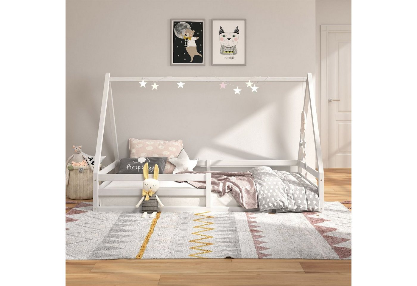 IDIMEX Hausbett SILA, Hausbett Tipibett Kinderbett Bett Kiefer 90 x 200 Montessori – Bild 2 von 5