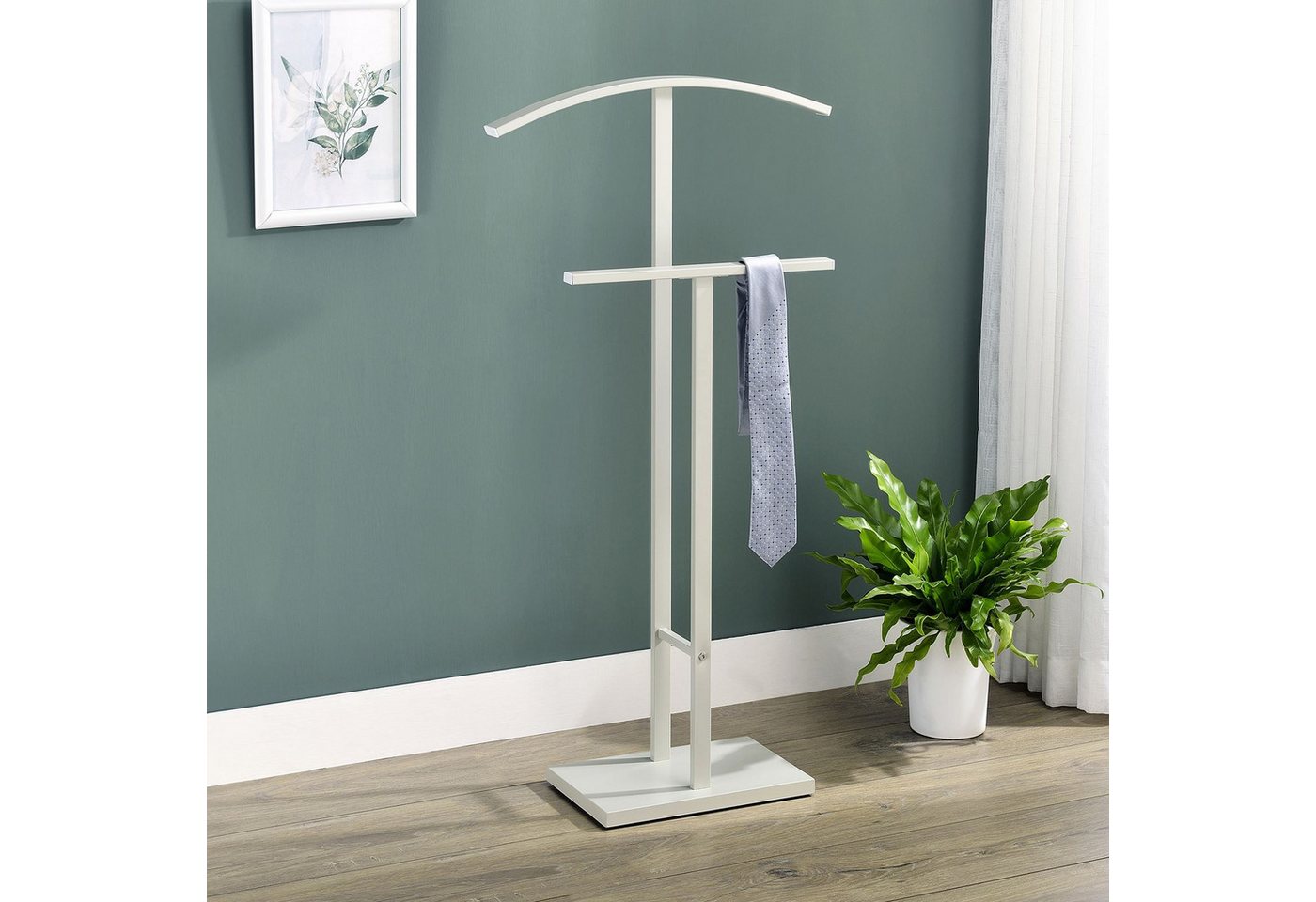IDIMEX Herrendiener SCOTT, Stummer Diener mit Hosenbühel, Metall Damendiener Kleiderbügel beige – Bild 2 von 3