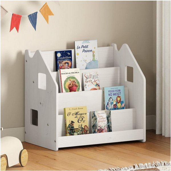 IDIMEX Kinderregal BRUNO, Bücherregal Montessori Kinderregal Kinderzimmer Regal Massivholz