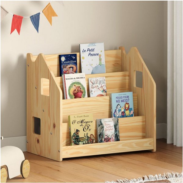 IDIMEX Kinderregal BRUNO, Bücherregal Montessori Kinderregal Kinderzimmer Regal Massivholz