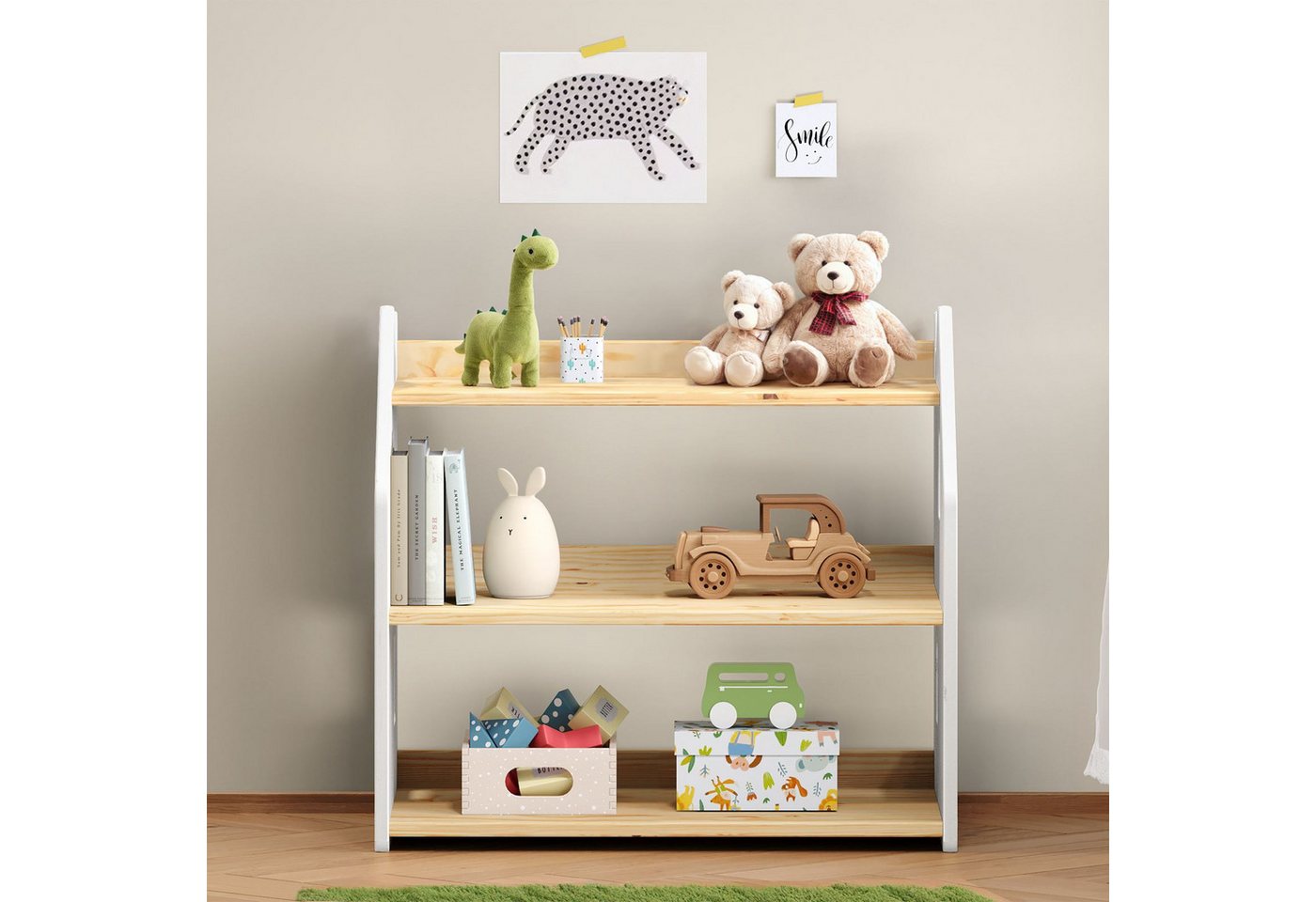 IDIMEX Kinderregal YASMIN, Bücherregal, Montessori Spielzeugregal Kinderzimmer Regal aus Massivho – Bild 2 von 5