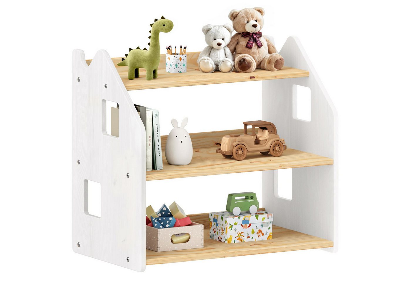 IDIMEX Kinderregal YASMIN, Bücherregal, Montessori Spielzeugregal Kinderzimmer Regal aus Massivho – Bild 3 von 5