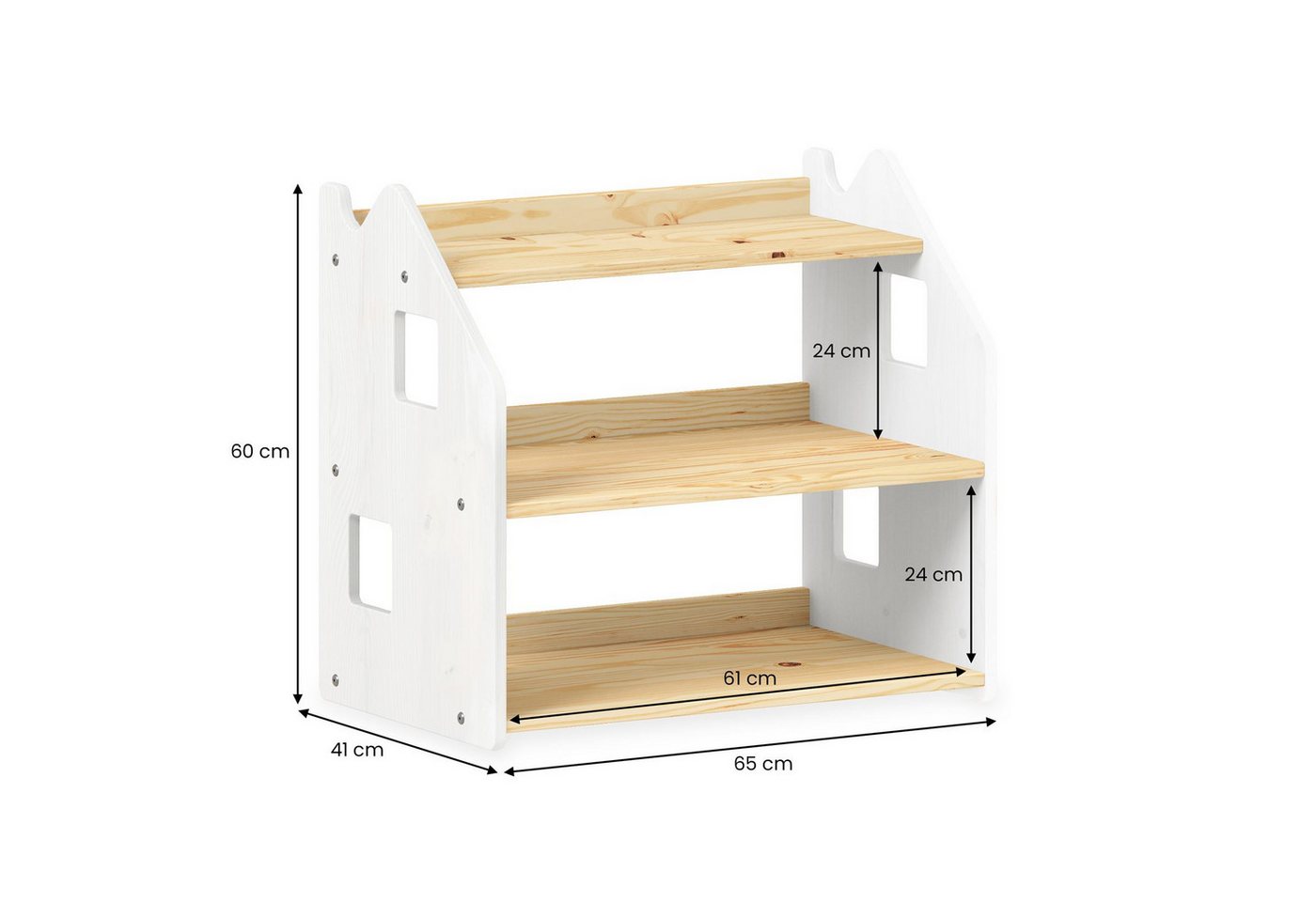 IDIMEX Kinderregal YASMIN, Bücherregal, Montessori Spielzeugregal Kinderzimmer Regal aus Massivho – Bild 5 von 5