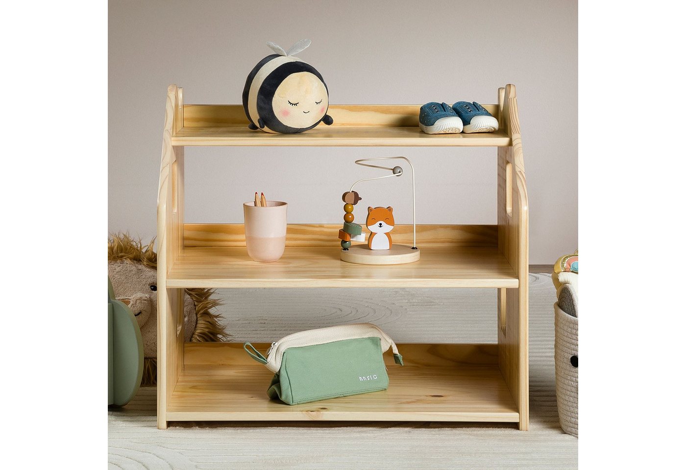 IDIMEX Kinderregal YASMIN, Bücherregal, Montessori Spielzeugregal Kinderzimmer Regal aus Massivho – Bild 2 von 5