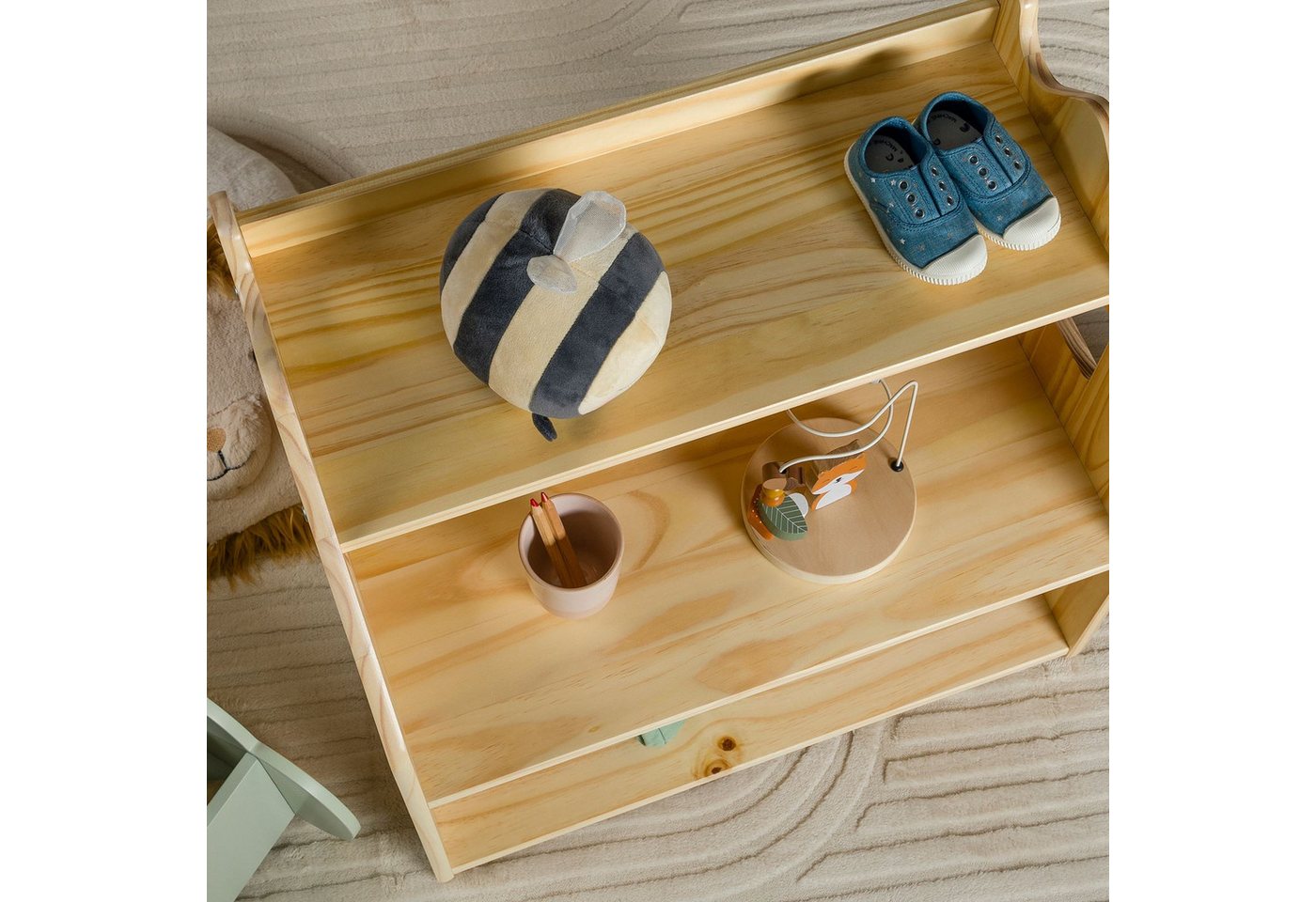 IDIMEX Kinderregal YASMIN, Bücherregal, Montessori Spielzeugregal Kinderzimmer Regal aus Massivho – Bild 4 von 5