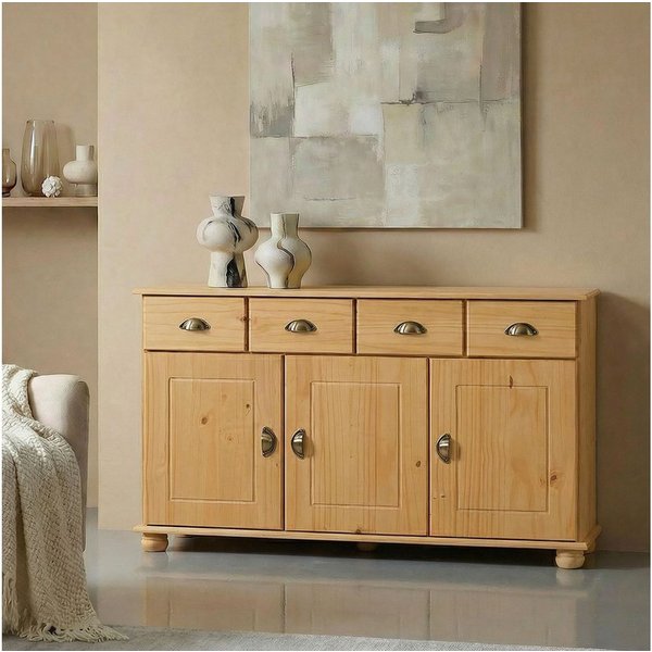 IDIMEX Kommode COLMAR, Sideboard Kommode Anrichte Kiefer massiv 3 Tür