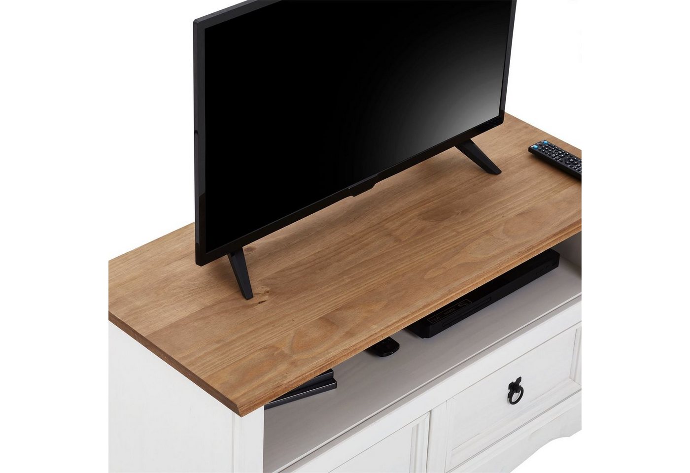 IDIMEX Lowboard CAMPO, TV Lowboard Mexiko Stil Fernsehtisch Kiefer massiv Fernsehschrank Me – Bild 4 von 5