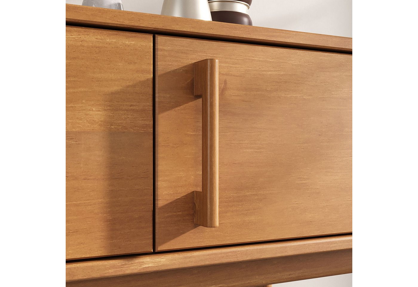 IDIMEX Lowboard TECCA, Sideboard mit 3 Türen aus Massivholz Kiefer Eiche Finish – Bild 5 von 5