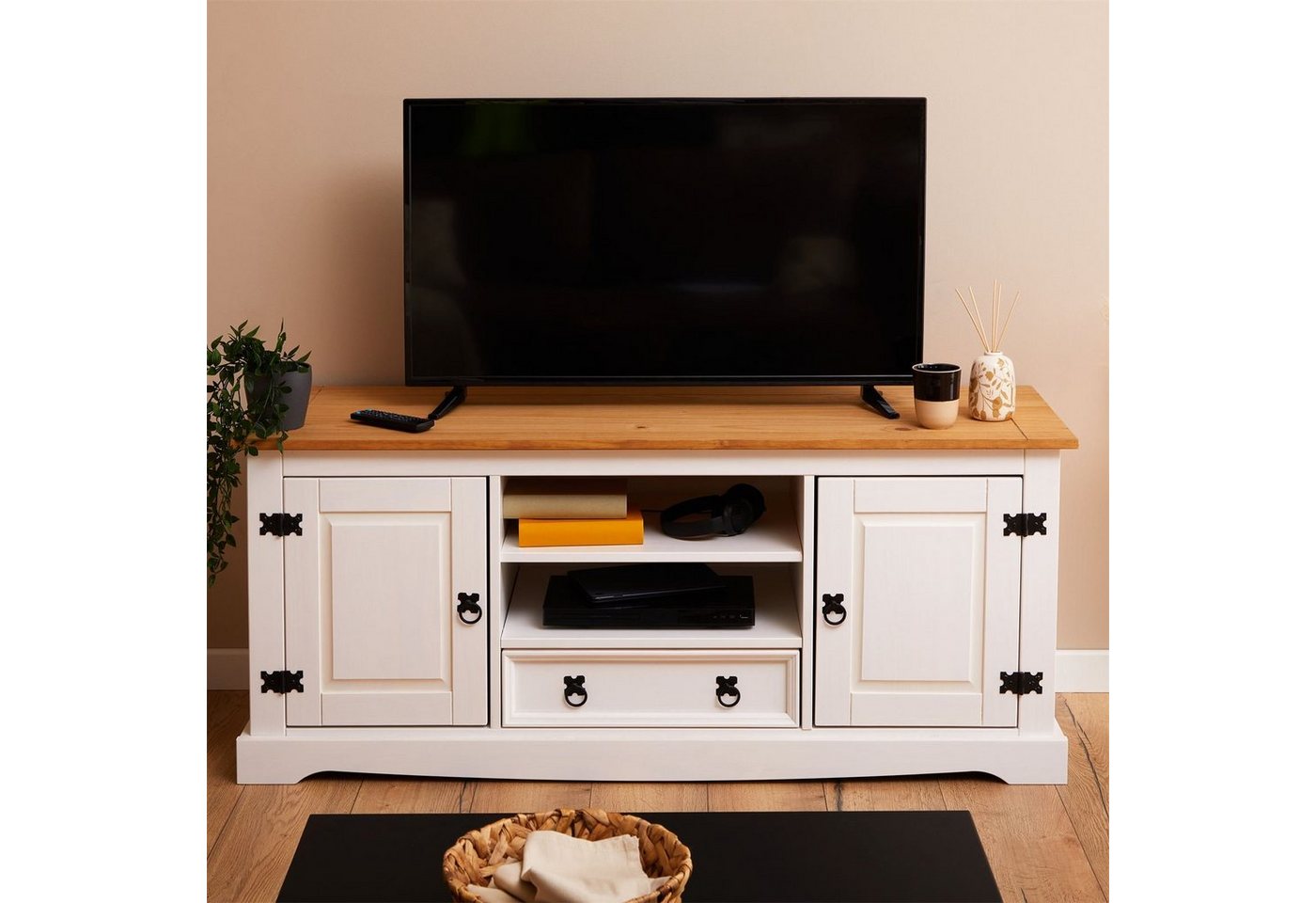 IDIMEX Lowboard TEQUILA, Lowboard TV-Board Fernsehtisch Kiefer 2 – Bild 2 von 5