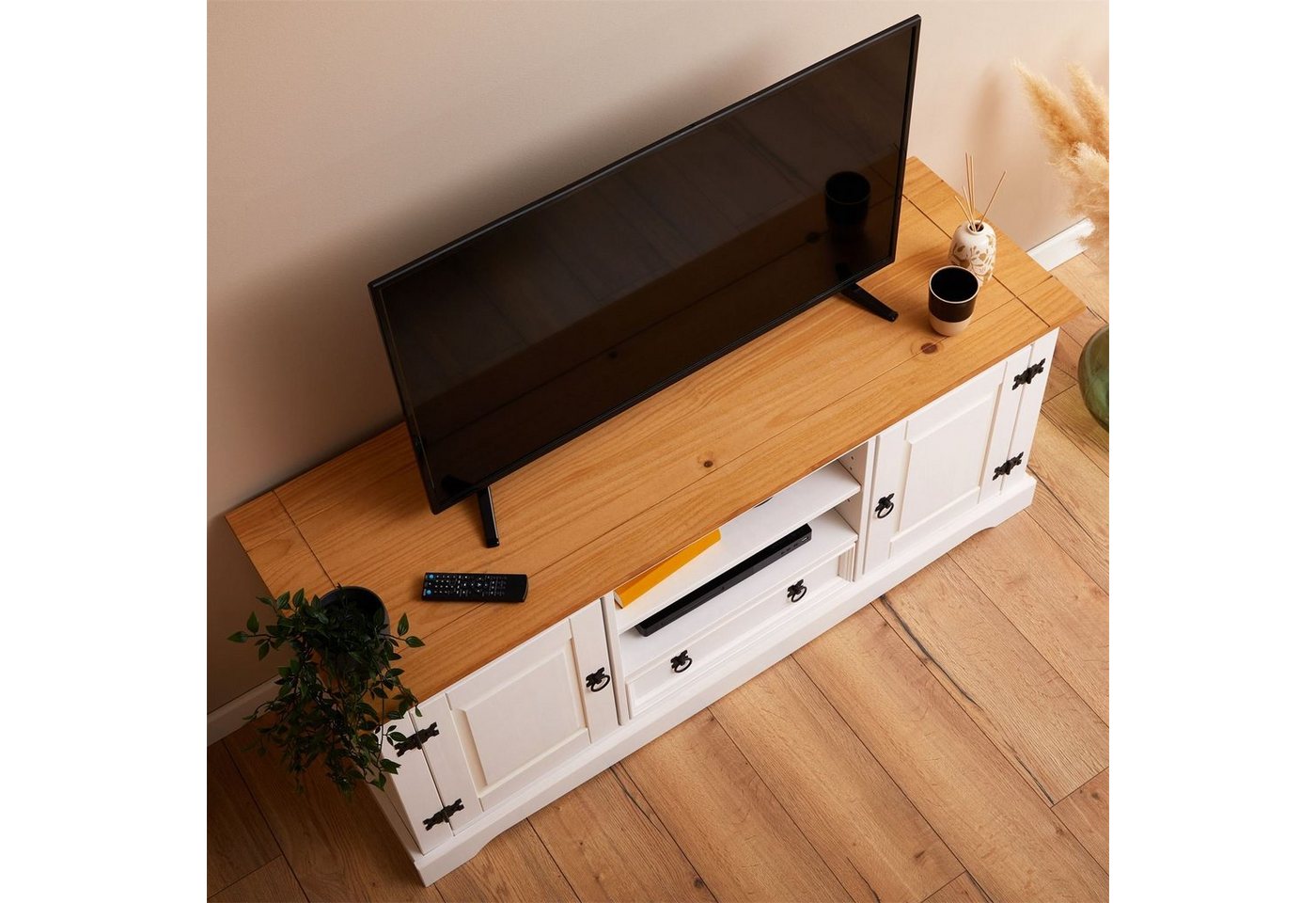 IDIMEX Lowboard TEQUILA, Lowboard TV-Board Fernsehtisch Kiefer 2 – Bild 4 von 5