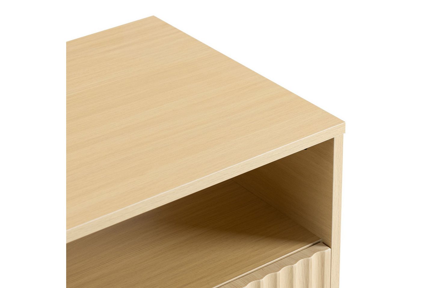IDIMEX Nachtkommode MERVAL, Kleine Nachtkommode mit Schublade Metallfüße MDF-Front eiche/gold – Bild 5 von 5