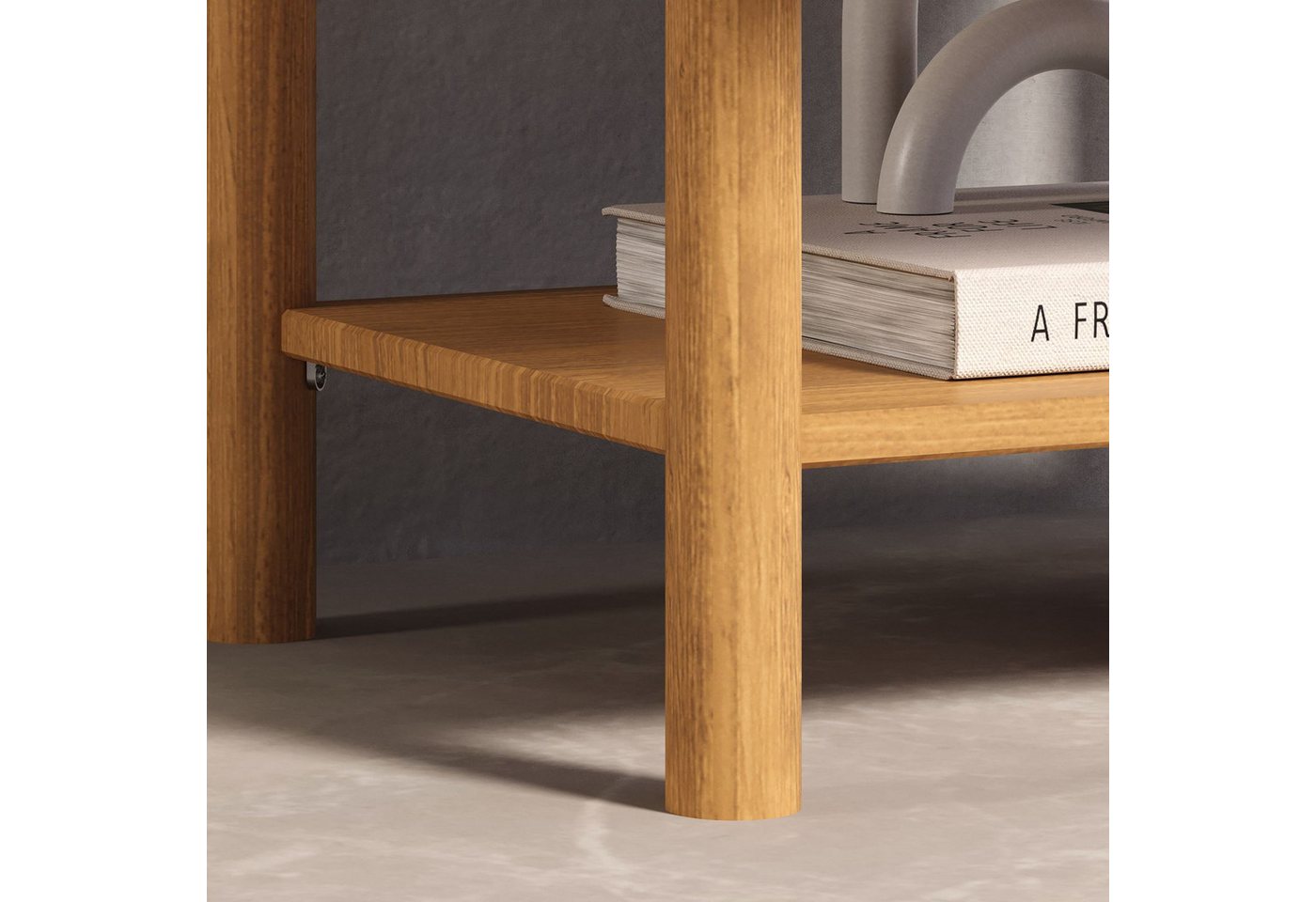 IDIMEX Nachttisch CEFIRA, aus Massivholz, Schublade mit Rattan und Ablagefach Eiche Finish – Bild 5 von 5