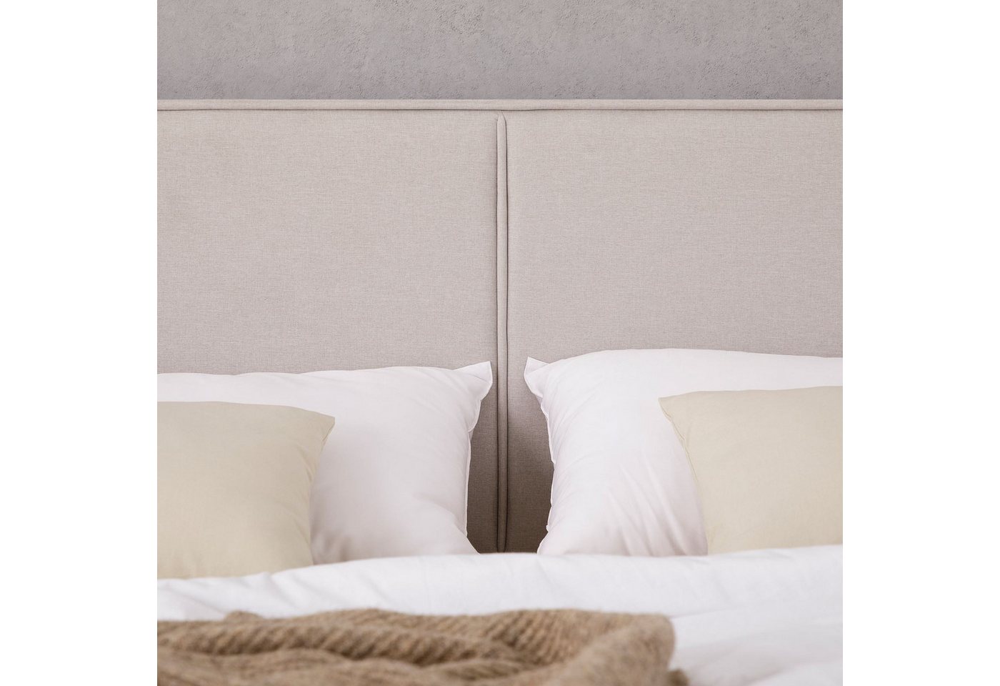 IDIMEX Polsterbett CALM, Doppelbett 180x200 cm in Leinenoptik inkl Lattenrost und Kopfteil grau – Bild 4 von 5