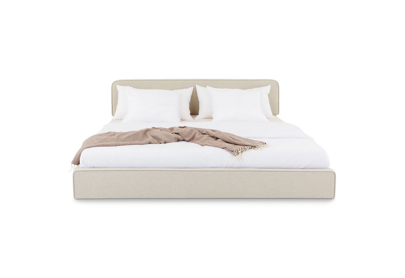 IDIMEX Polsterbett LATINI, Bett 160x200 cm mit Kopfteil höhenverstellbar und Lattenrost Cremeweiß – Bild 2 von 5