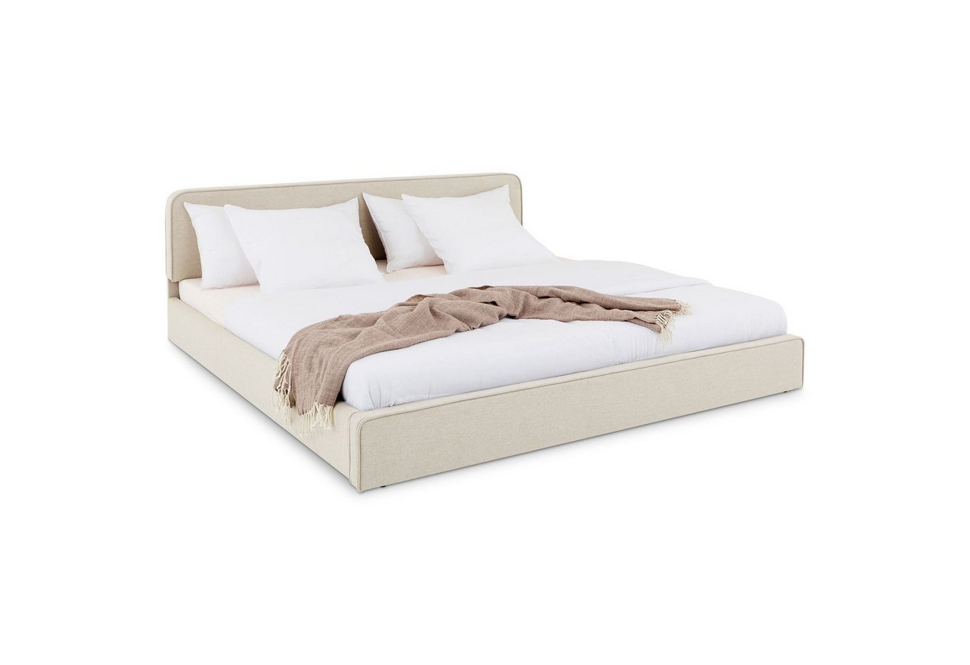 IDIMEX Polsterbett LATINI, Bett 160x200 cm mit Kopfteil höhenverstellbar und Lattenrost Cremeweiß – Bild 3 von 5