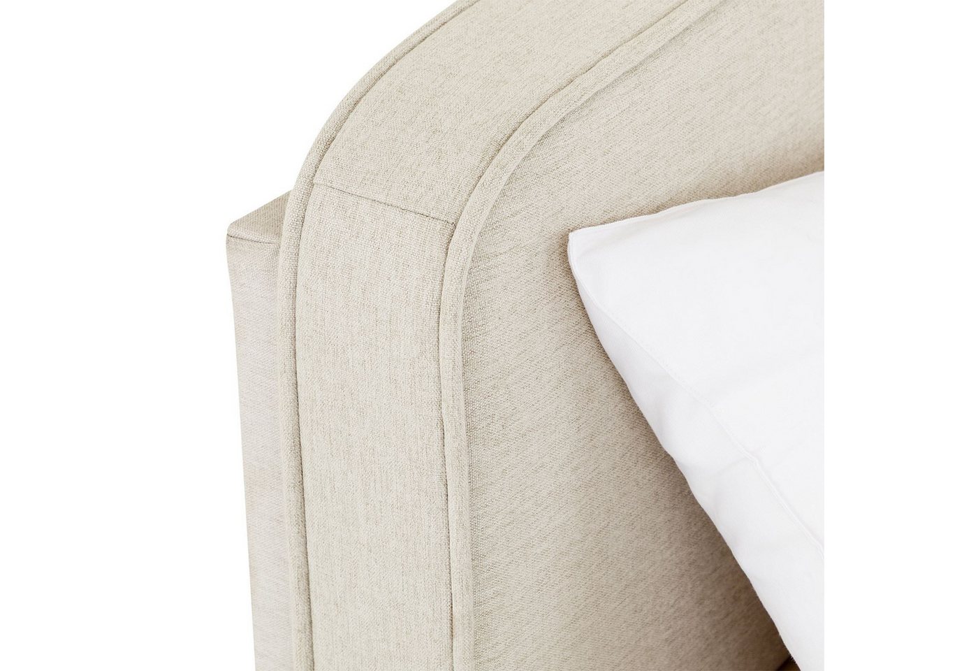 IDIMEX Polsterbett LATINI, Bett 160x200 cm mit Kopfteil höhenverstellbar und Lattenrost Cremeweiß – Bild 4 von 5