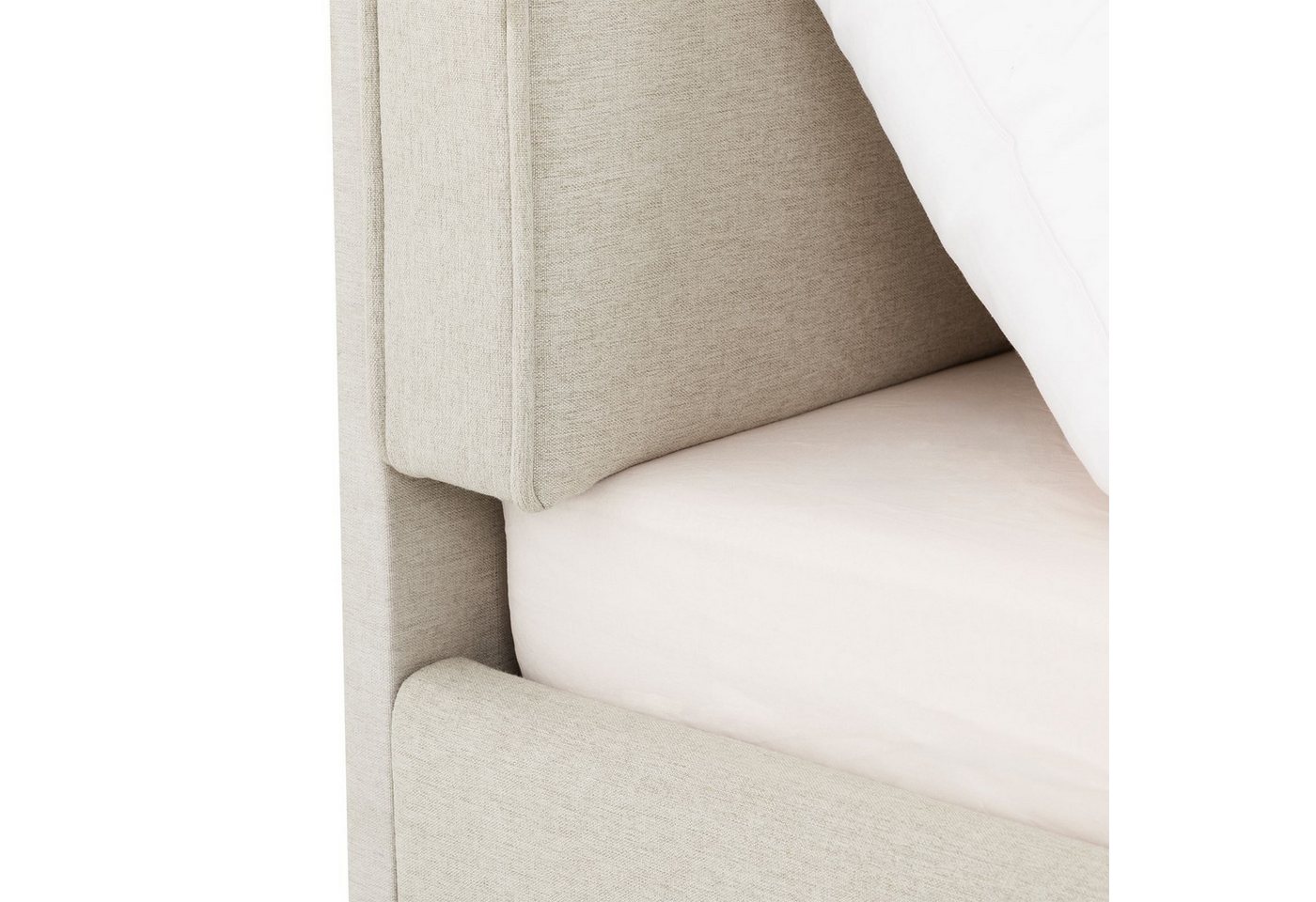 IDIMEX Polsterbett LATINI, Bett 160x200 cm mit Kopfteil höhenverstellbar und Lattenrost Cremeweiß – Bild 5 von 5