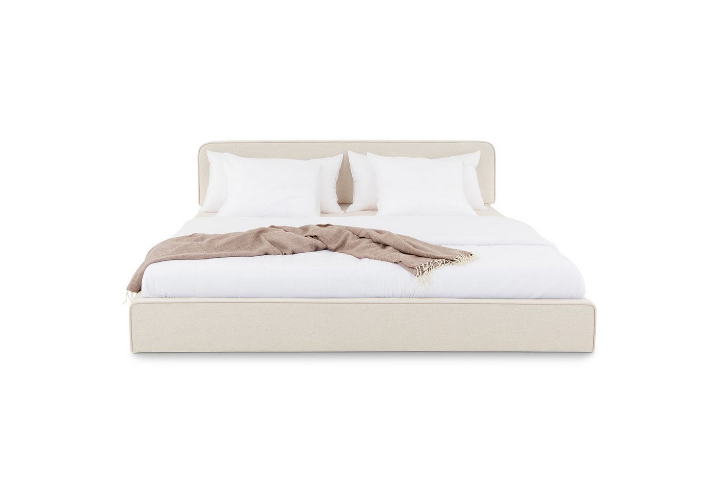 IDIMEX Polsterbett LATINI, Bett 180x200 cm mit höhenverstellbarem Kopfteil und Lattenrost Beige – Bild 2 von 5
