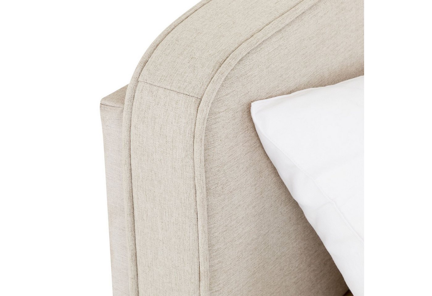 IDIMEX Polsterbett LATINI, Bett 180x200 cm mit höhenverstellbarem Kopfteil und Lattenrost Beige – Bild 4 von 5