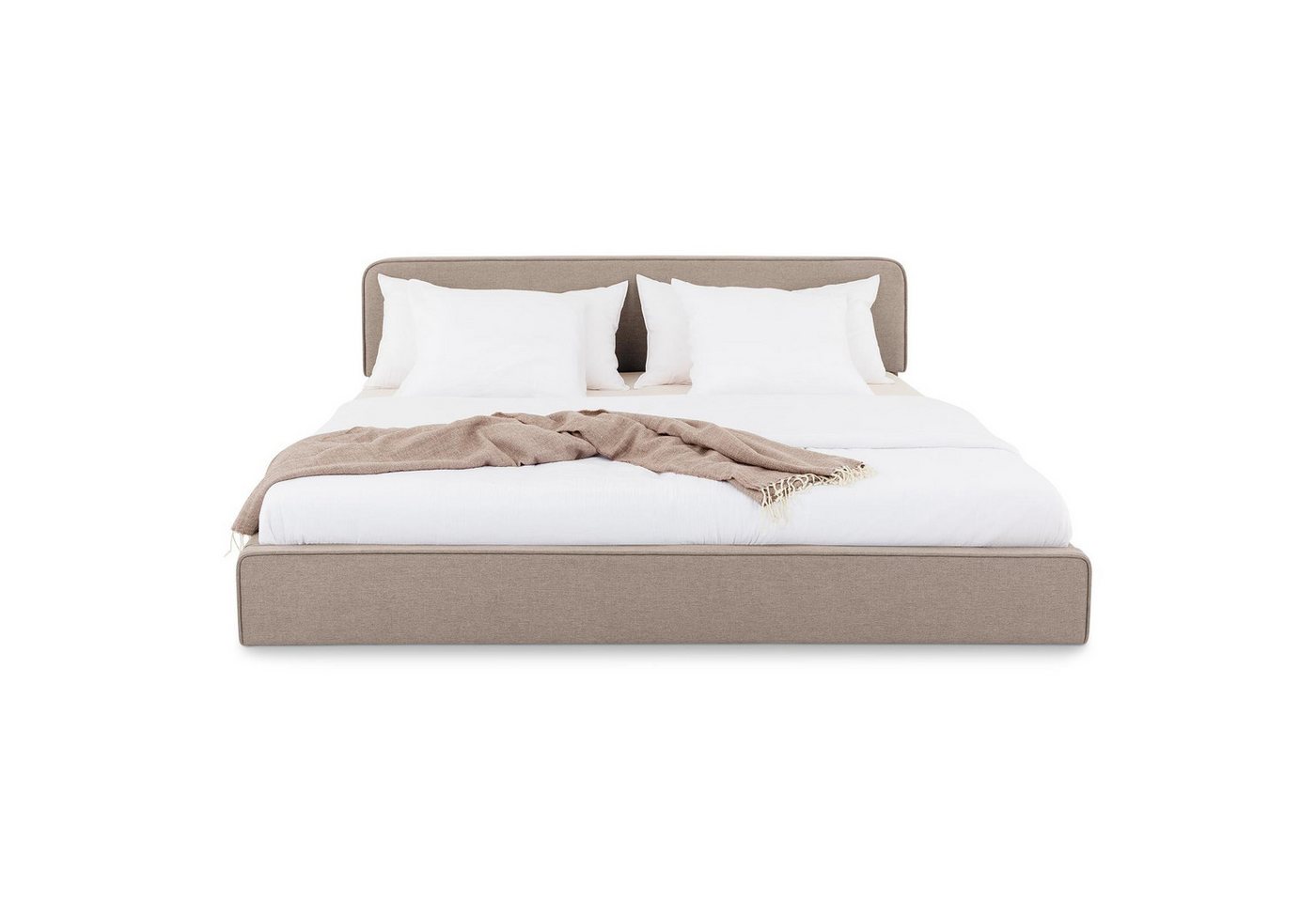 IDIMEX Polsterbett LATINI, Bett 180x200 cm mit höhenverstellbarem Kopfteil und Lattenrost Greige – Bild 2 von 5