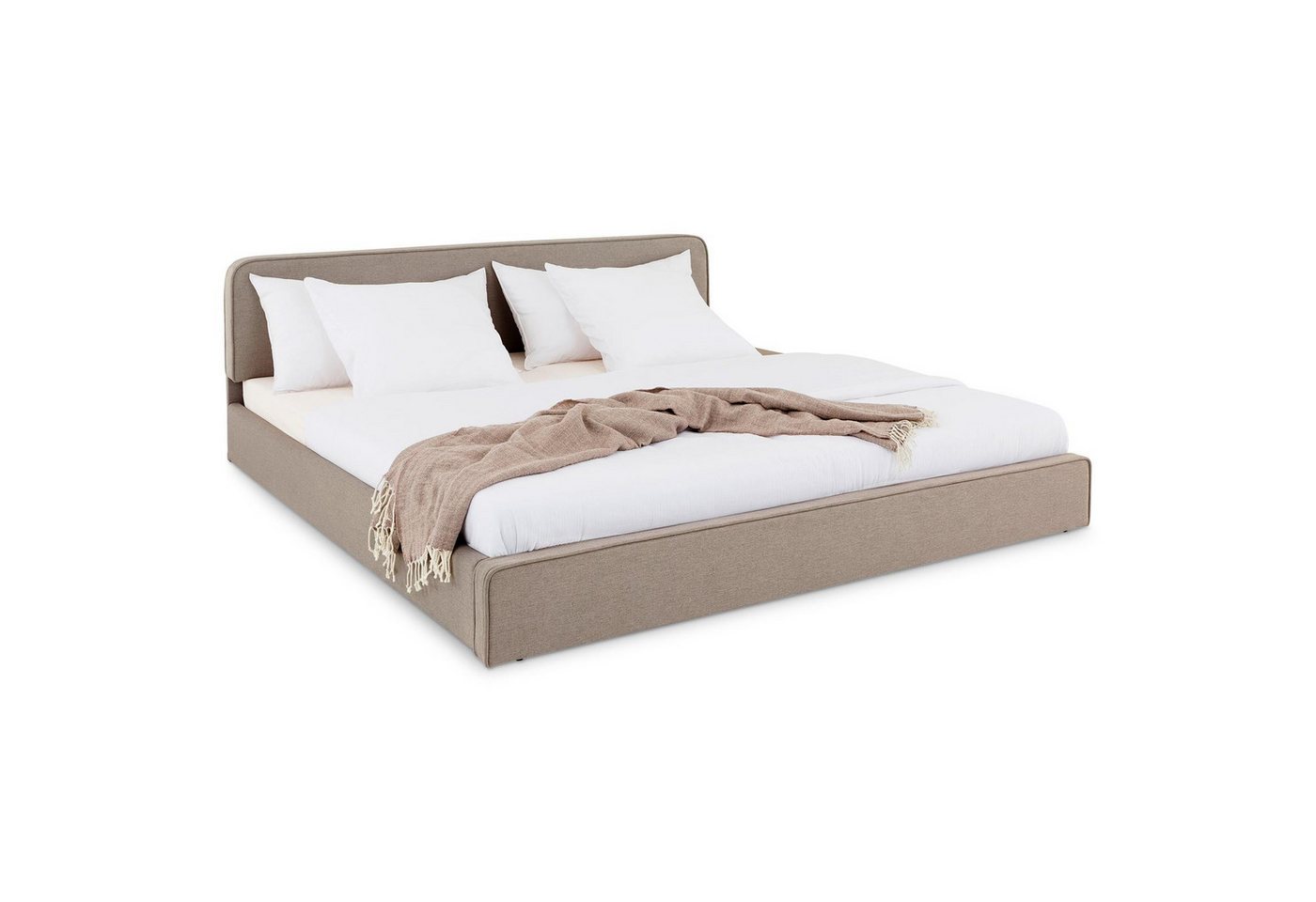IDIMEX Polsterbett LATINI, Bett 180x200 cm mit höhenverstellbarem Kopfteil und Lattenrost Greige – Bild 3 von 5