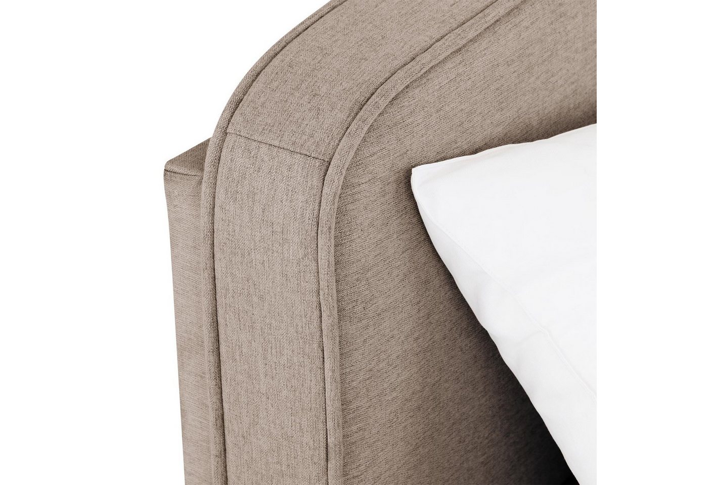 IDIMEX Polsterbett LATINI, Bett 180x200 cm mit höhenverstellbarem Kopfteil und Lattenrost Greige – Bild 4 von 5
