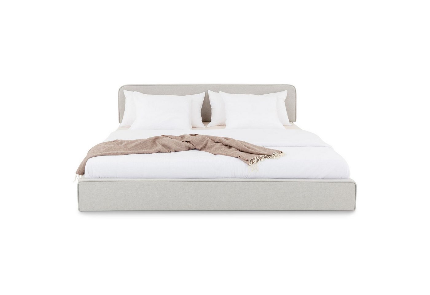IDIMEX Polsterbett LATINI, Bett 160x200 cm mit Kopfteil höhenverstellbar und Lattenrost Hellgrau – Bild 2 von 5
