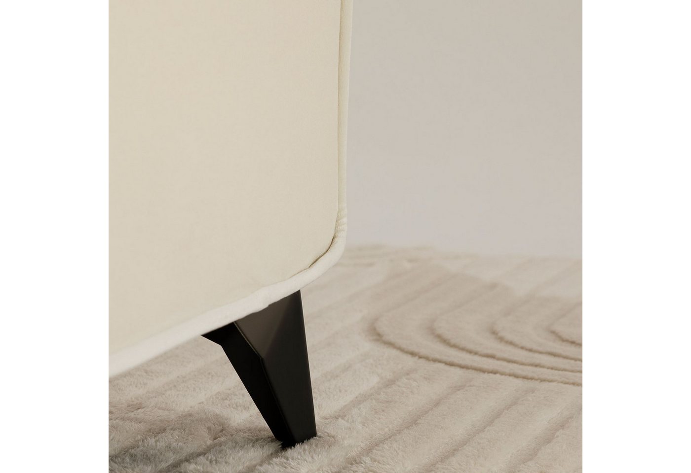 IDIMEX Polsterbett LAVORO, Bett 140x200 cm mit Lattenrost und Stoffbezug, Doppelbett creme – Bild 5 von 5