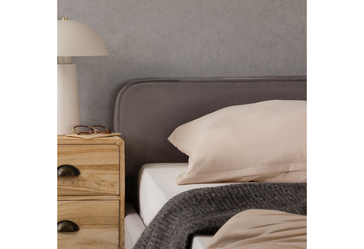 IDIMEX Polsterbett LAVORO, Bett 140x200 cm mit Lattenrost und weichem Stoffbezug Doppelbett grau – Bild 3 von 5