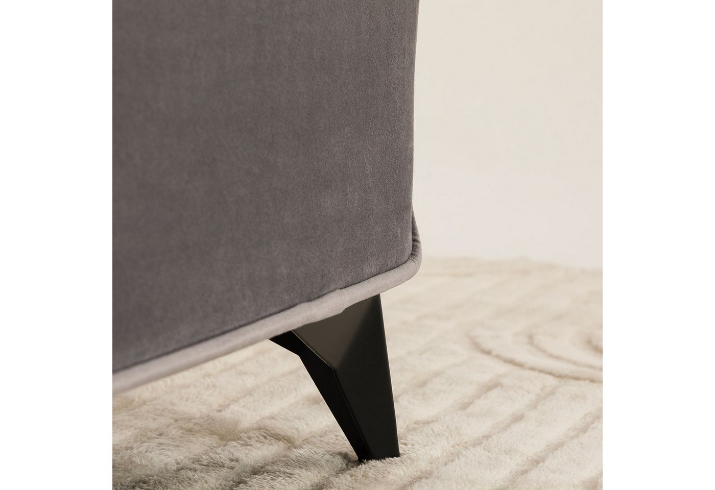 IDIMEX Polsterbett LAVORO, Bett 140x200 cm mit Lattenrost und weichem Stoffbezug Doppelbett grau – Bild 5 von 5