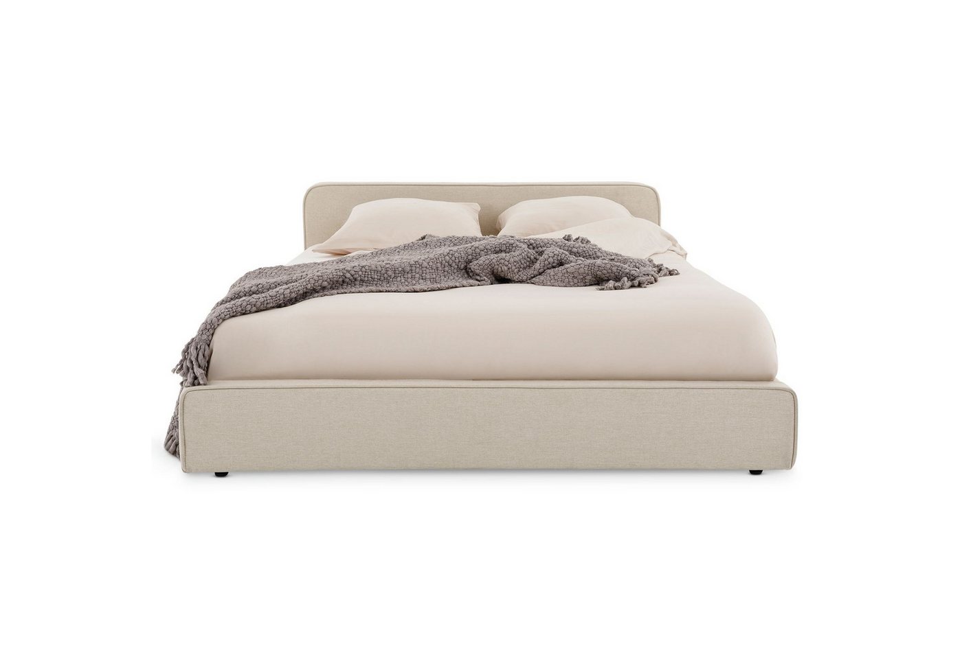 IDIMEX Polsterbett MARINI, Einzelbett 120x200 cm mit Lattenrost und Kopfteil Stoffbezug beige – Bild 5 von 5