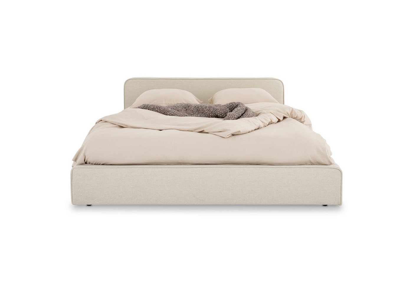 IDIMEX Polsterbett MARINI, Einzelbett 120x200 cm mit Lattenrost und Kopfteil Stoffbezug Cremeweiß – Bild 5 von 5