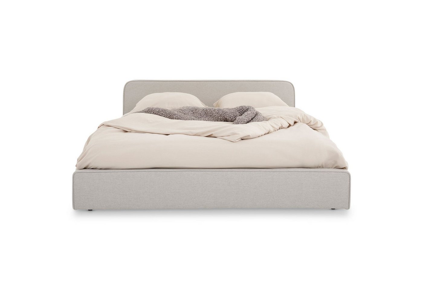 IDIMEX Polsterbett MARINI, Einzelbett 120x200 cm mit Lattenrost und Kopfteil Stoffbezug hellgrau – Bild 5 von 5