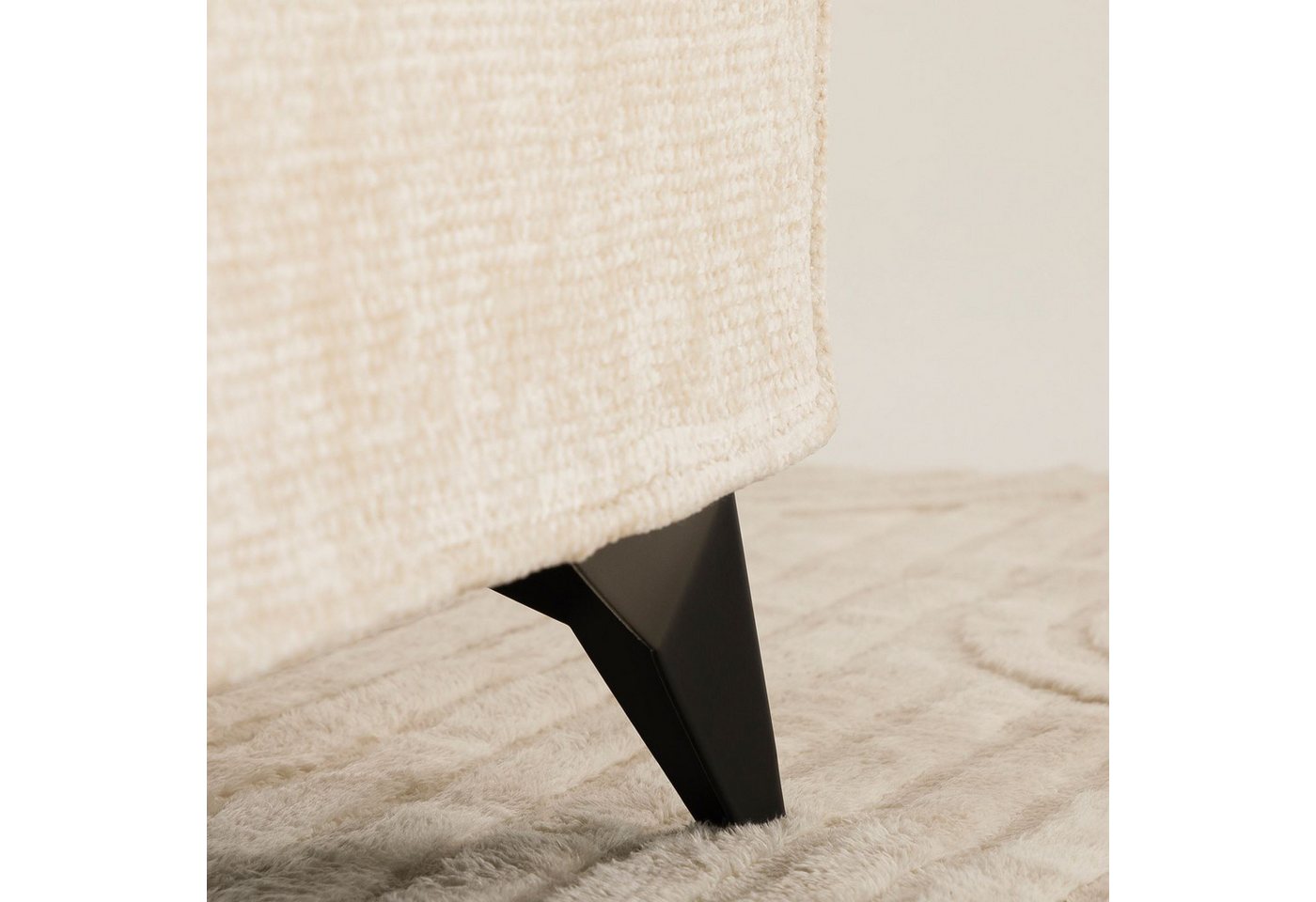 IDIMEX Polsterbett VIRETTA, Bett mit Lattenrost 140x200 cm, Doppelbett mit Kopfteil Stoff weiß – Bild 5 von 5