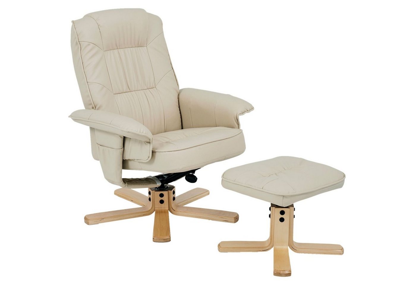 IDIMEX Relaxsessel CHARLY, Fernsehsessel mit Hocker, TV-Sessel neigungsverstellbar beige – Bild 4 von 5