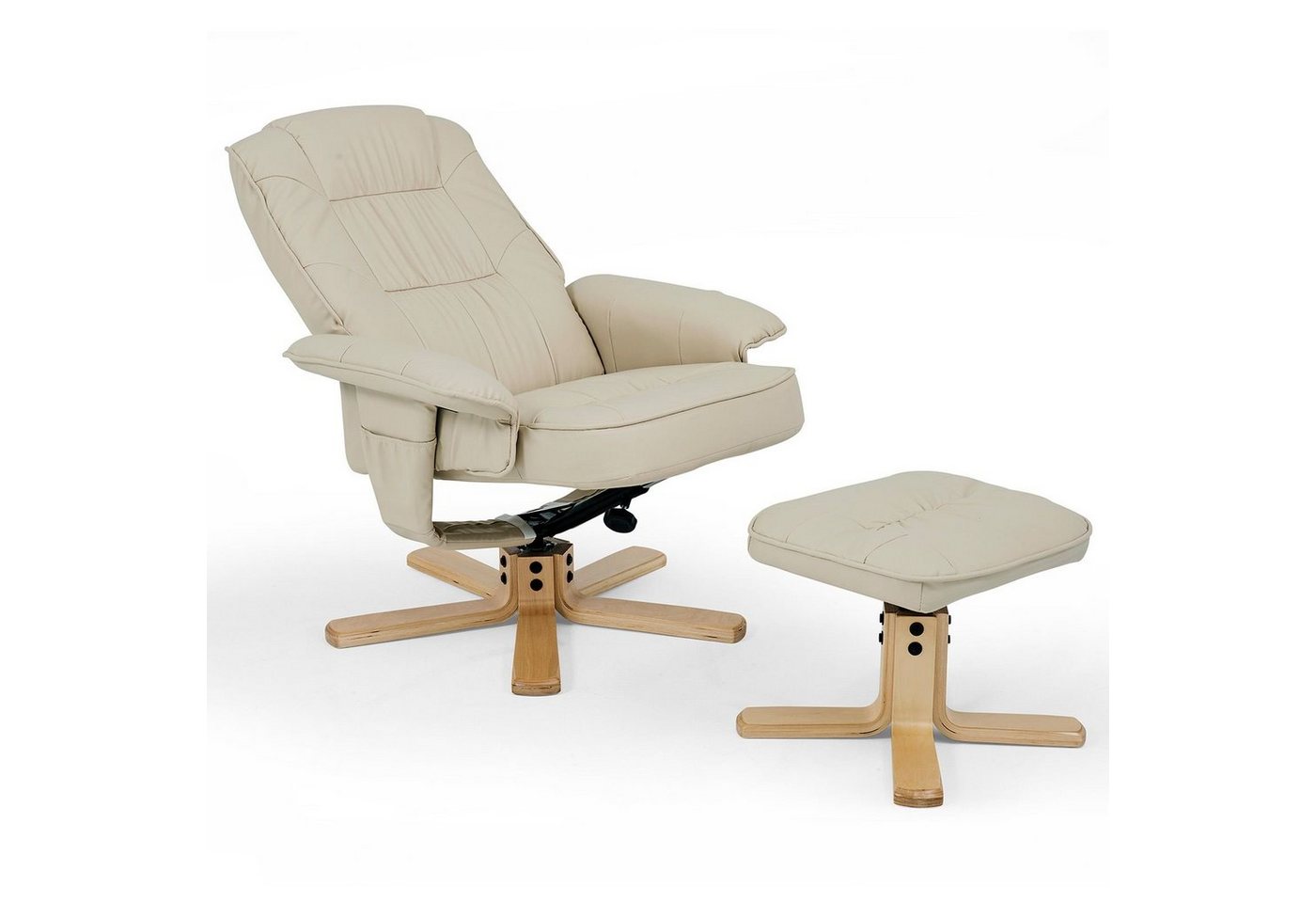 IDIMEX Relaxsessel CHARLY, Fernsehsessel mit Hocker, TV-Sessel neigungsverstellbar beige – Bild 5 von 5