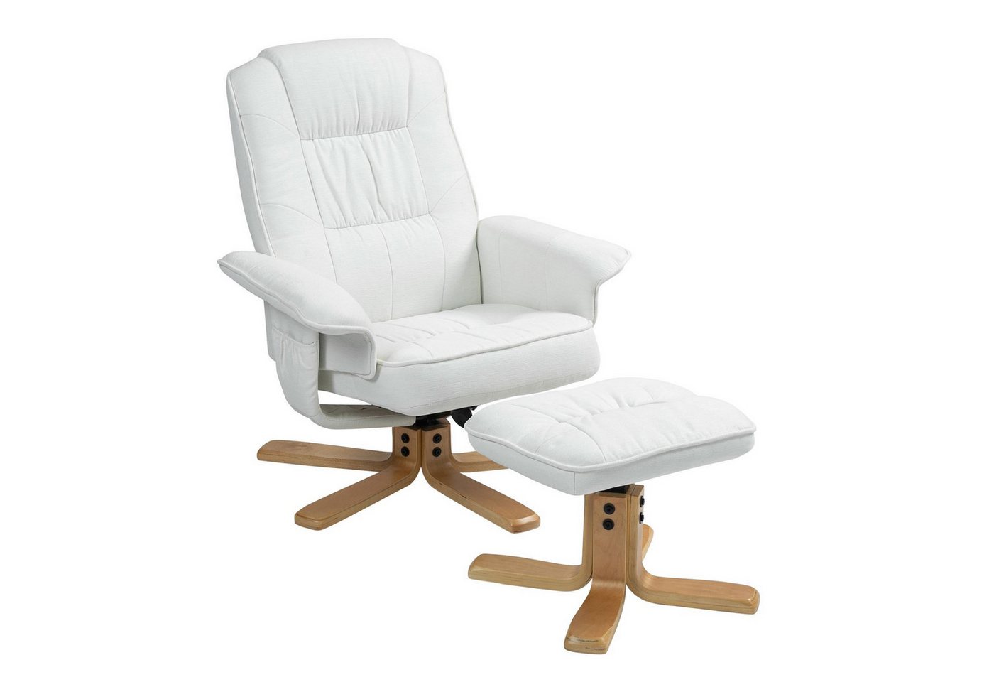 IDIMEX Relaxsessel CHARLY, Fernsehsessel mit Hocker, TV-Sessel neigungsverstellbar weiß – Bild 4 von 5