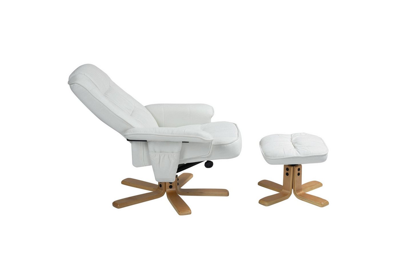 IDIMEX Relaxsessel CHARLY, Fernsehsessel mit Hocker, TV-Sessel neigungsverstellbar weiß – Bild 5 von 5