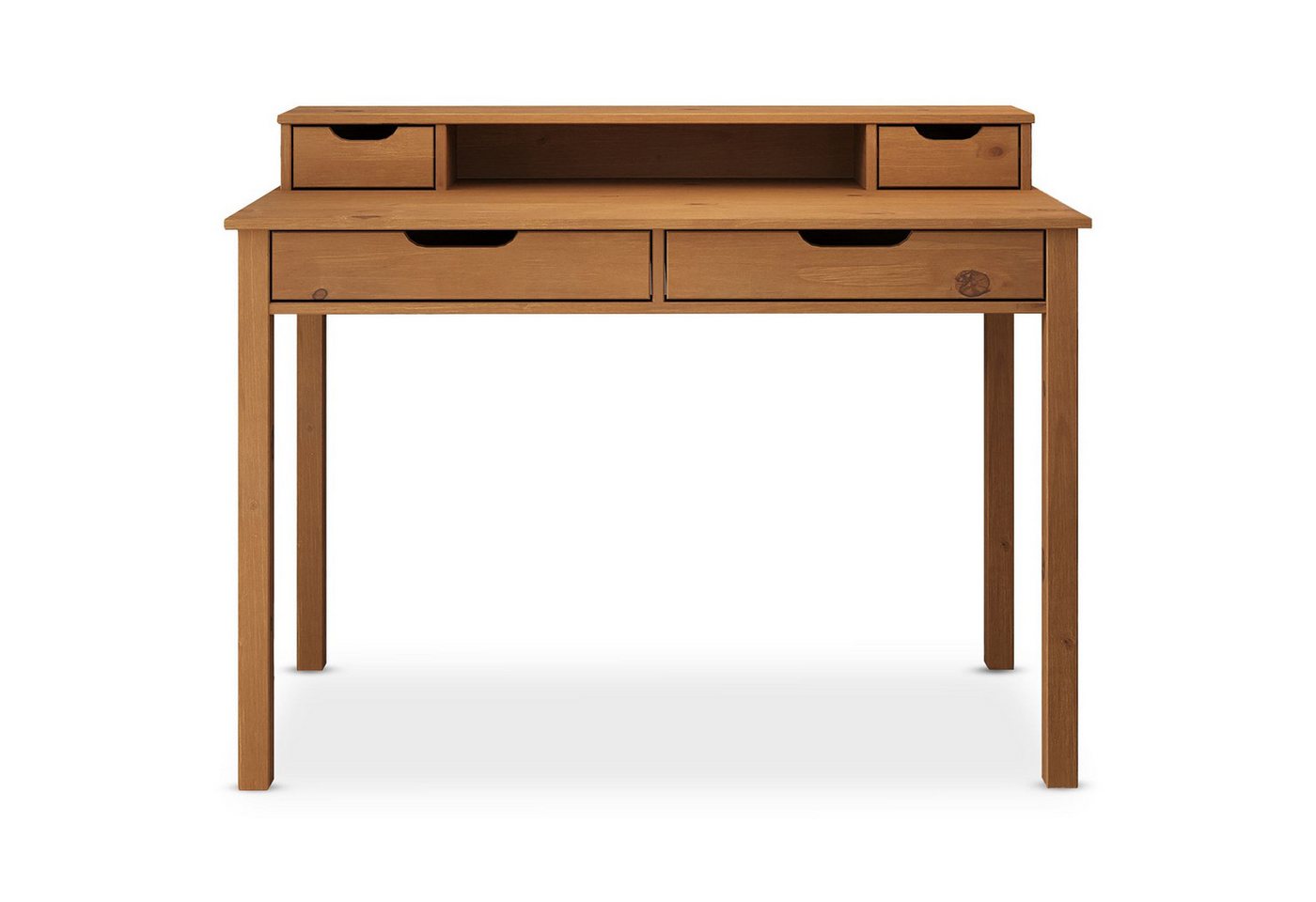 IDIMEX Schreibtisch RAUL, Bürotisch mit Stauraum aus Massivholz mit 4 Schubladen Eiche farben – Bild 4 von 5