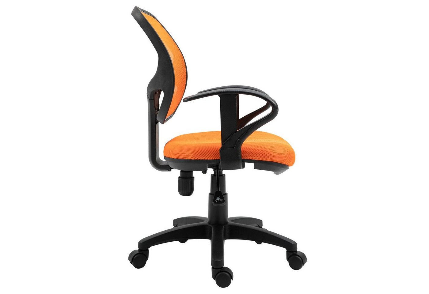 IDIMEX Schreibtischstuhl COOL, für Kinder ergonomisch und höhenverstellbar mit Armlehnen Orange – Bild 4 von 5
