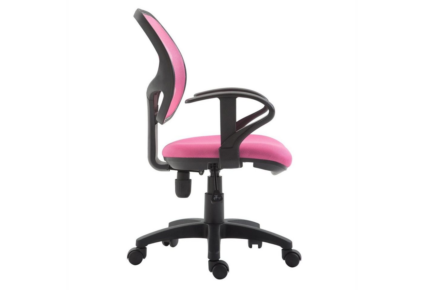 IDIMEX Schreibtischstuhl COOL, für Kinder ergonomisch und höhenverstellbar mit Armlehnen Pink – Bild 4 von 5
